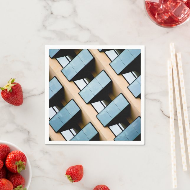 Abstrakten Blue och Beige Byggnad Pappersservett (Insitu)