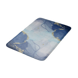 Abstrakten Blue och Guld Agate Badrumsmatta