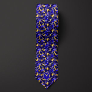 Abstrakten Blue och Guld Slips
