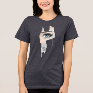 Abstrakten Blue Öga Collage T Shirt