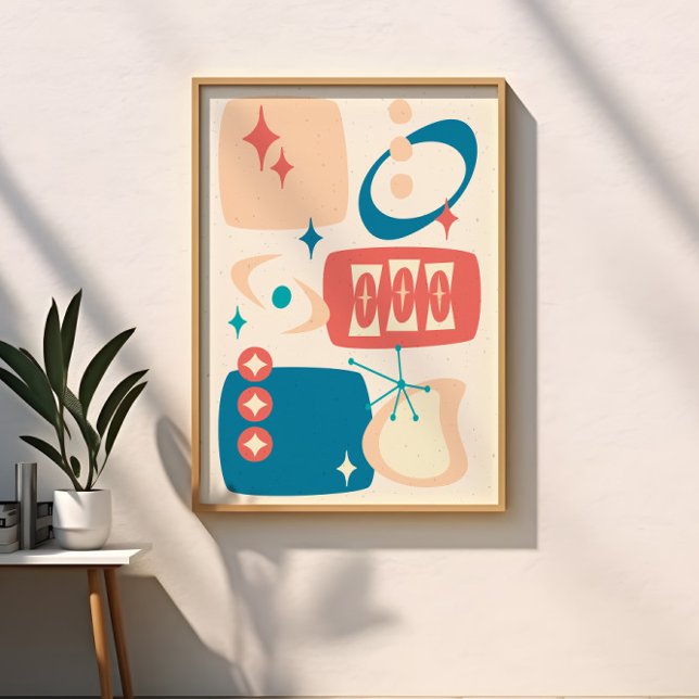 Abstrakten Blue Peach för atomtid i mitten av århu Poster (Skapare uppladdad)