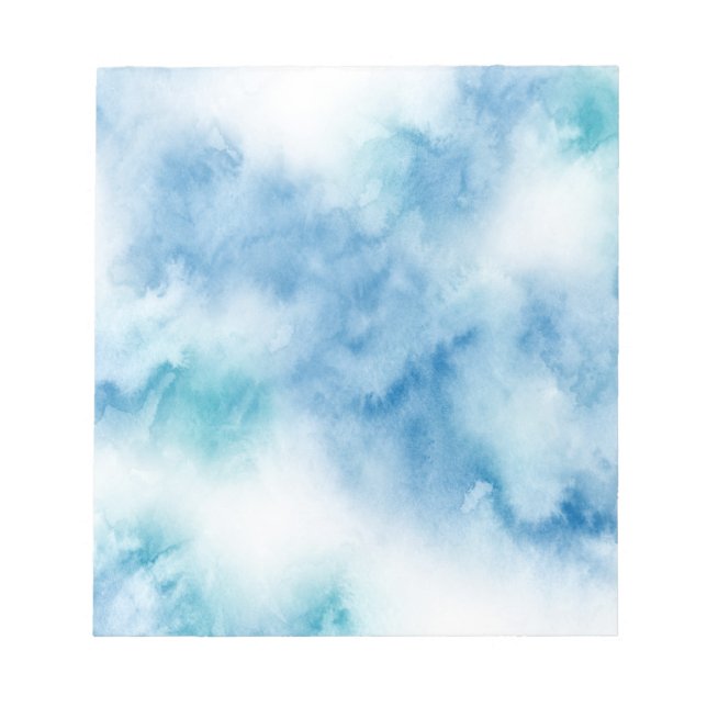 Abstrakten Blue Teal Watercolor Anteckningsblock (Framsida)