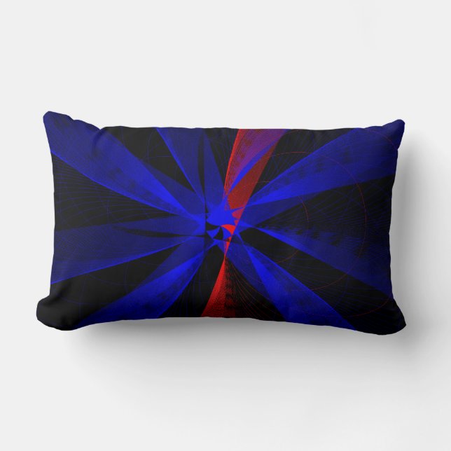 Abstrakten Blueberry Färg Geometric Dekorativ kudd Lumbarkudde (Framsida)