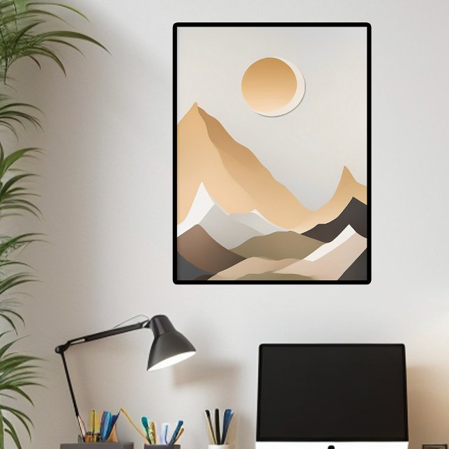 Abstrakten Boho för nutida ekotypsberg i mitten av Poster (Skapare uppladdad)