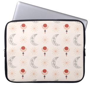 Abstrakten Boho sol måne formar dekorativ konst Laptop Fodral