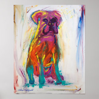 Abstrakten Boxer Hund Poster