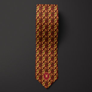 Abstrakten Burgundy och Guld Slips