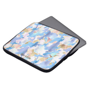 Abstrakten Camouflage Metallic Rosa Blue Guld Laptop Fodral