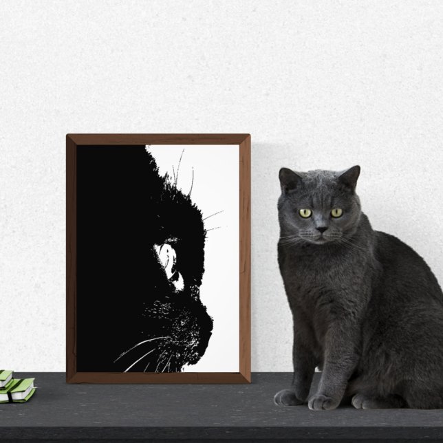 Abstrakten Cat Profile Silhouette är oinramad Fototryck (Skapare uppladdad)