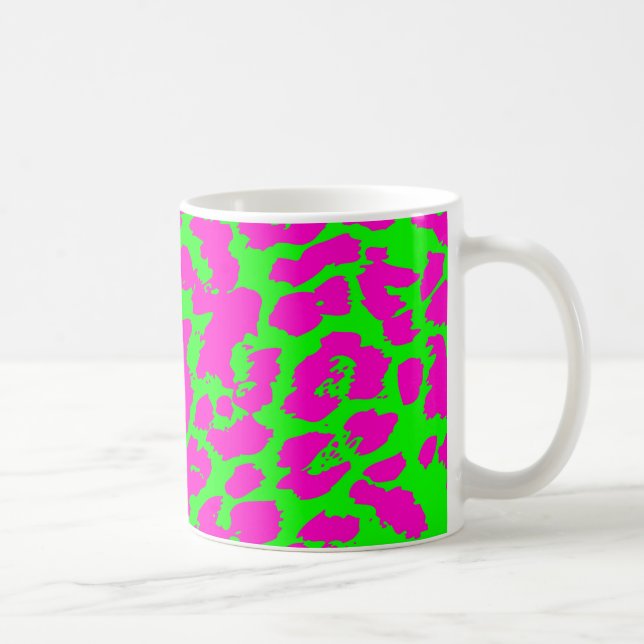 Abstrakten Cheetah Spots från Bright Färgad Kaffemugg (Höger)
