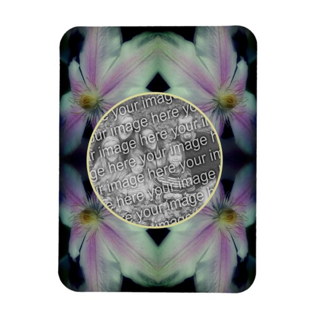 Abstrakten Clematis Flower Petals Lägg till ditt f Magnet (Vertikal)