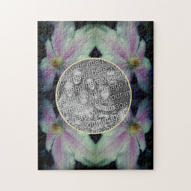 Abstrakten Clematis Flower Petals Lägg till ditt f Pussel (Vertikal)