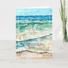 Abstrakten Coastal Beach, målad Art Grattis på föd Kort