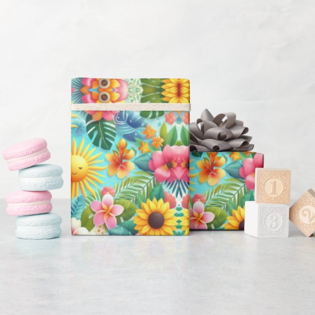 Abstrakten Colorful Summer Sol Presentpapper (Baby Shower)