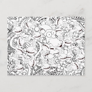 Abstrakten Coloring jul Santa Mandala Vykort
