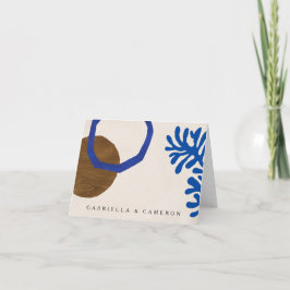 Abstrakten contemporary former Art Blue Tan Bröllo Tack Kort