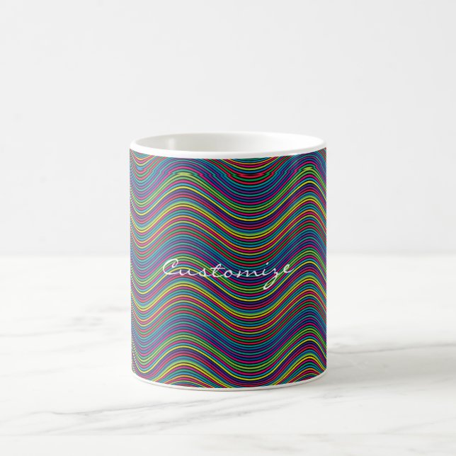 Abstrakten coola Vågigt linjeart Thunder_Cove Kaffemugg (Center)
