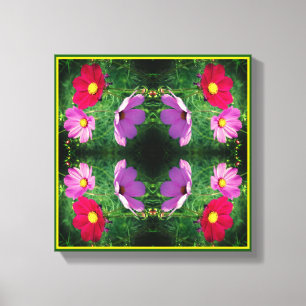 Abstrakten Cosmos Flower Trio Canvastryck
