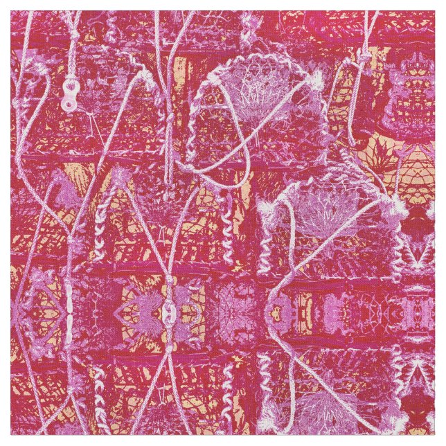 Abstrakten CRAB POTS Tyg (Närbild)