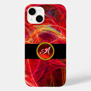 Abstrakten CRAZY PHOTON RED RUBY GEMSTONE MONOGRAM