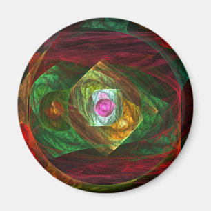 Abstrakten Dynamic Connections Art Round Magnet