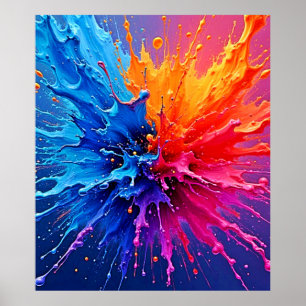 Abstrakten Dynamic Paint Stänk Poster