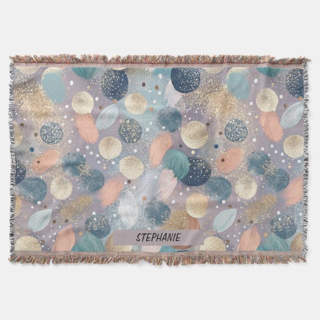 Abstrakten elegant Glitter Dot & Brushstroke Filt (Framsidan)