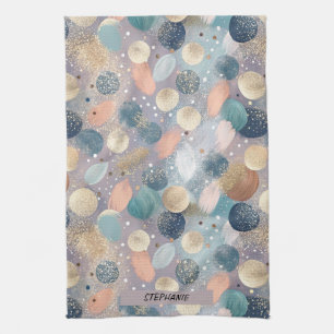 Abstrakten elegant Glitter Dot & Brushstroke Kökshandduk