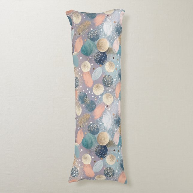 Abstrakten elegant Glitter Dot & Brushstroke Kroppskudde (Framsidan Vertikal)