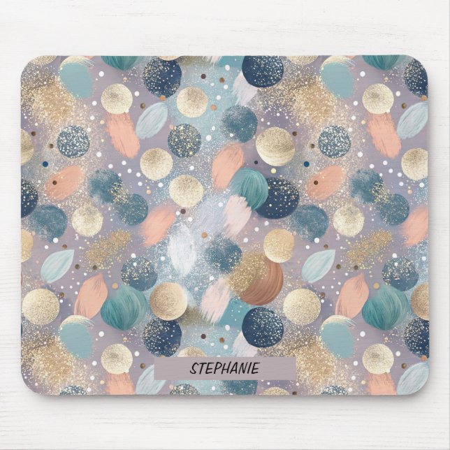 Abstrakten elegant Glitter Dot & Brushstroke Musmatta (Framsidan)