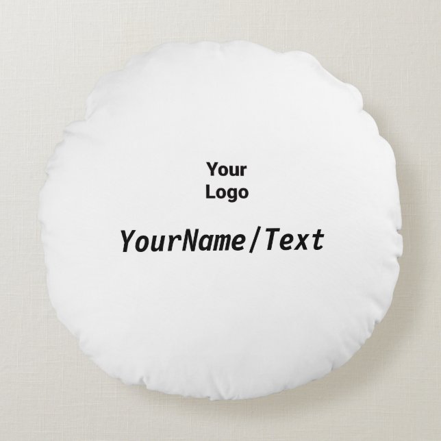 Abstrakten Enkel grönt vattenfärg lägger till logo Rund Kudde (Framsidan)