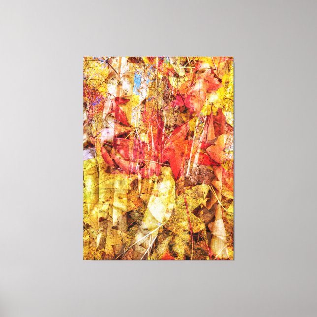 Abstrakten Fallen Löv Canvastryck (Framsida)