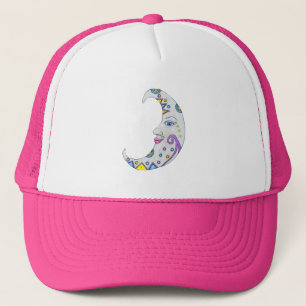 Abstrakten Fantasy Crescent Måne, kort Färgad Keps