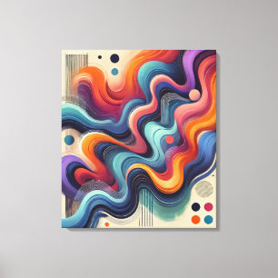 Abstrakten Färg Flow Art Wrapped Canvas