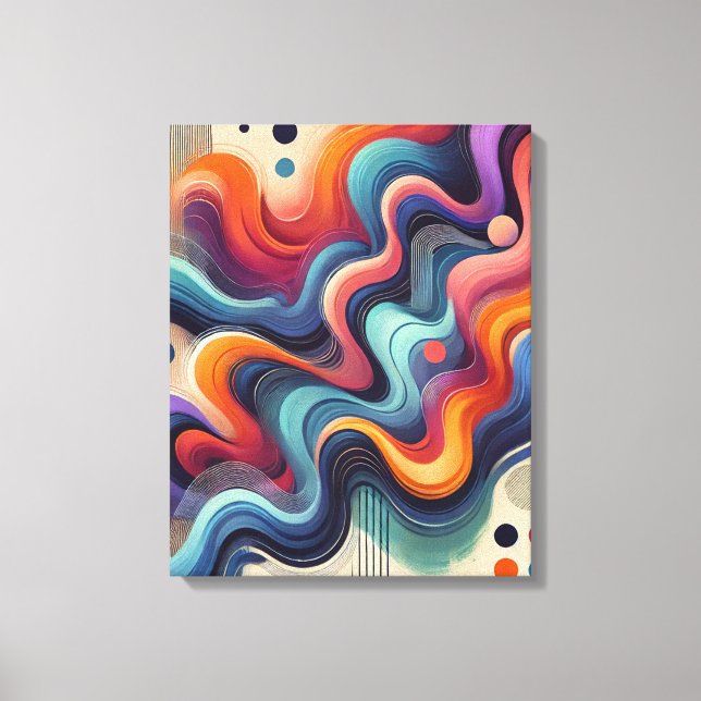 Abstrakten Färg Flow Art Wrapped Canvas (Framsida)