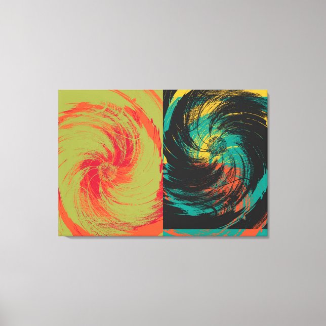 Abstrakten Färgad färgton Vintage Flower Art Desig Canvastryck (Framsida)