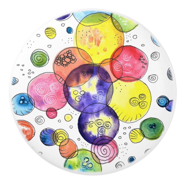 Abstrakten Färgcirklar för vattenfärgen Knopp (Framsidan)