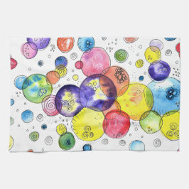 Abstrakten Färgcirklar för vattenfärgen Kökshandduk