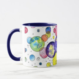 Abstrakten Färgcirklar för vattenfärgen Mugg