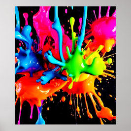 Abstrakten Färgfull Stänk Poster