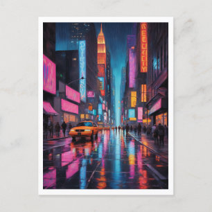 Abstrakten Färggrafik i New York City Graphic Art Vykort
