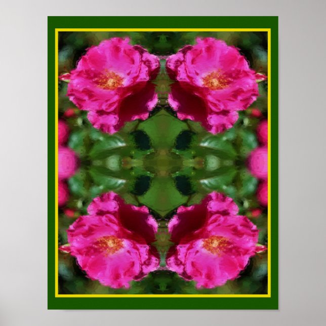 Abstrakten Färggrafik i rosa ros Poster (Framsidan)