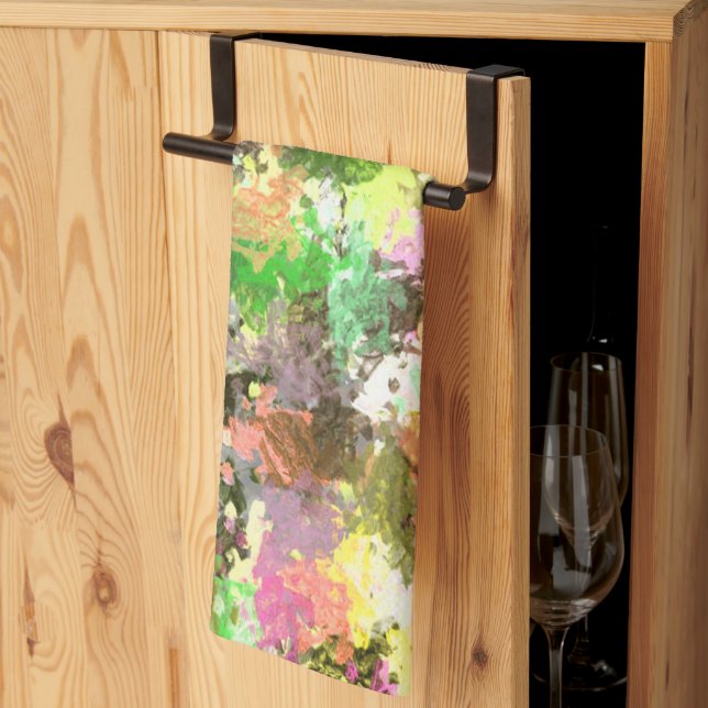 Abstrakten Färgplatterhösten Färg Löv Kökshandduk (Thirds Fold)