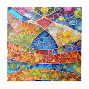 Abstrakten Faux Mosaic art Kakelplatta
