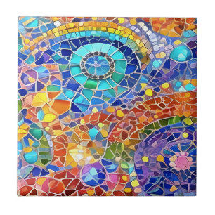 Abstrakten Faux Mosaic art Kakelplatta