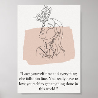 Abstrakten Female Figur One Line Teckning Poster