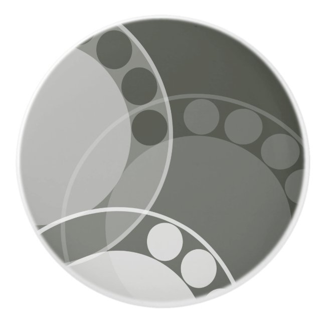 Abstrakten Fern Frond - Mörk grönt - Dekorknapp Knopp (Framsidan)