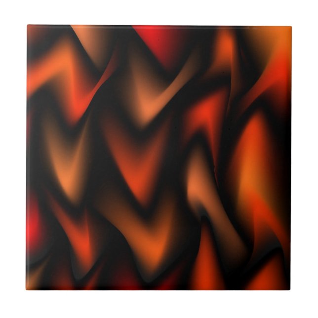 Abstrakten Fierce Flames Kakelplatta (Framsidan)