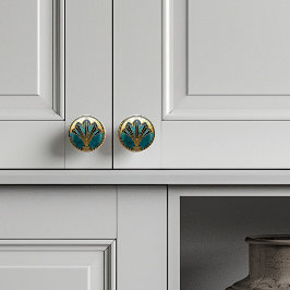 Abstrakten FloralTurcouise Guld Knopp