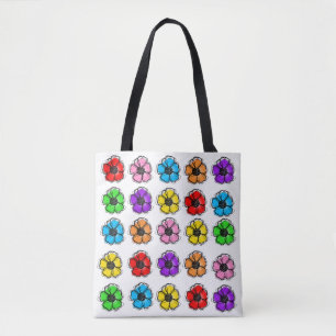 Abstrakten Flower Blommigt Doodle Line Art Waterco Tygkasse